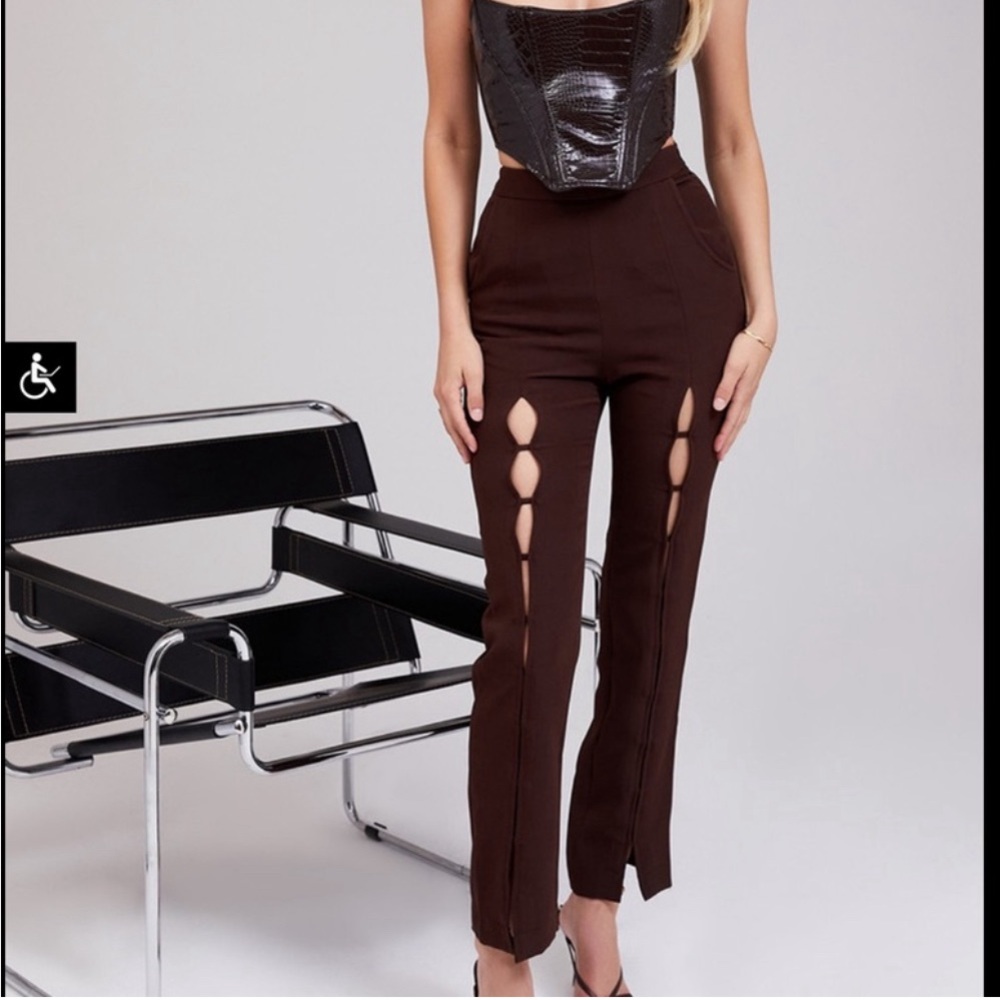 Mistress rocks brand new brown pants